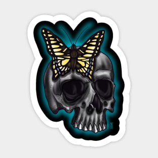 Skull and butterfly Sticker